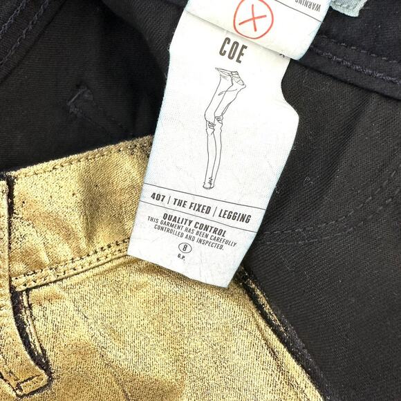 Sinclair Manufacturing Metallic Gold Pants Size 30 Modern Glam Statement - Picture 8 of 9